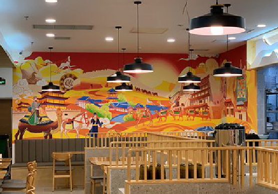 潢川商业空间彩绘介绍。