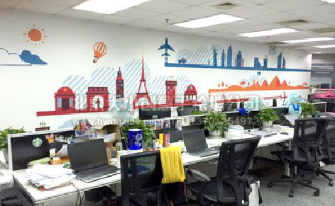 潢川教你设计办公室墙绘的方法。