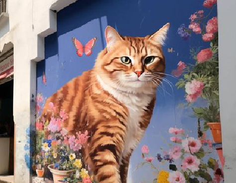 潢川自己绘制有个性的手绘墙