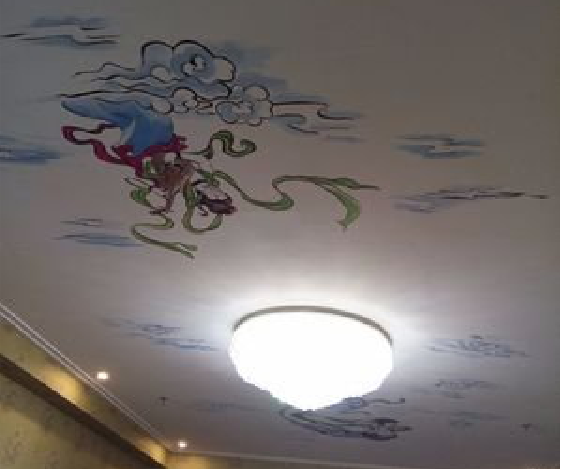 潢川如何快速绘制天花板上的手绘墙？